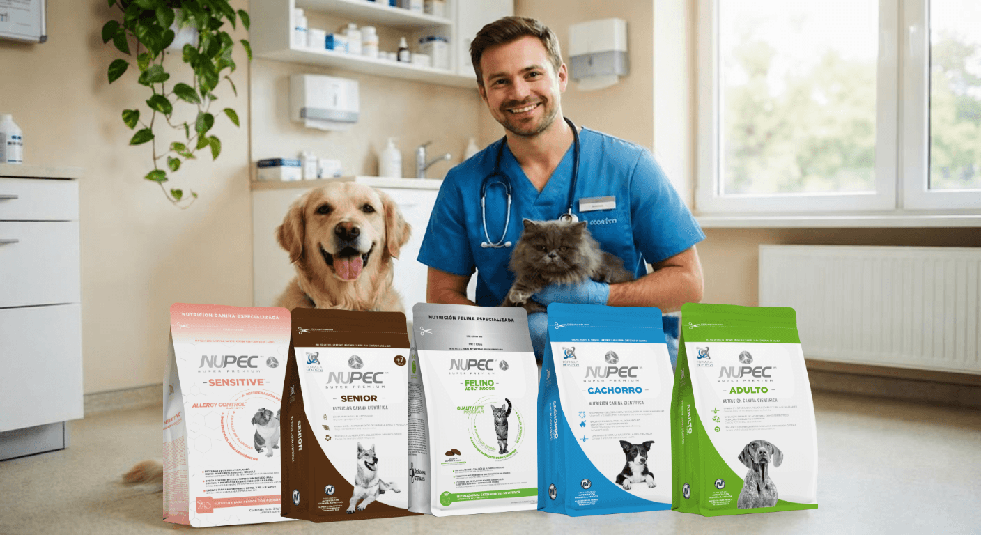 Dogs and cats of different breeds